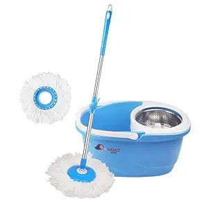 V52 Oval Mop Bucket Set | Steel Wringer, 2 Refills Set