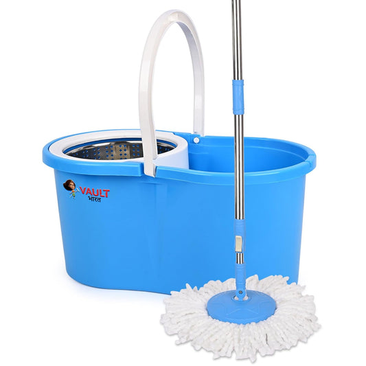V54 SpinMax Mop Bucket Set | Steel Wringer, 2 Refills Set