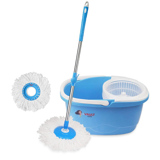 V51 Oval Mop Bucket Set | Plastic Wringer, 2 Refills Set